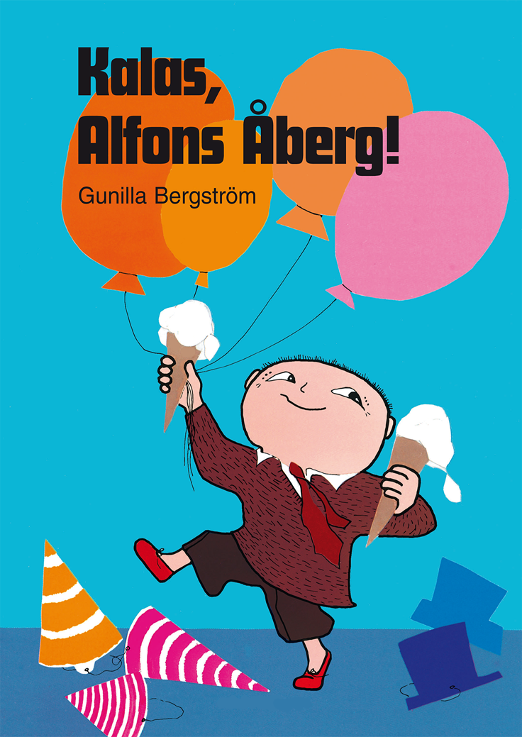 Bokomslag för barnboken 'Kalas, Alfons Åberg!' av Gunilla Bergström